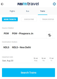 paytm train ticket booking