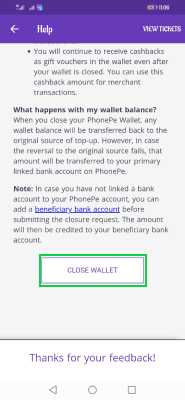 delete Phonepe Accoun