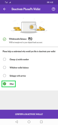 Delete Phonepe Account