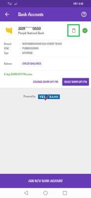 how to delete bank account in Phonepe wallet