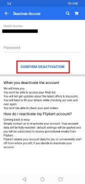 Delete Flipkart