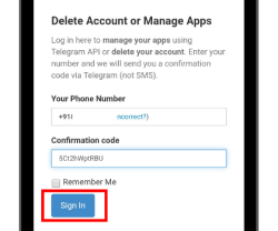 telegram account delete