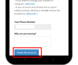 delete telegram account